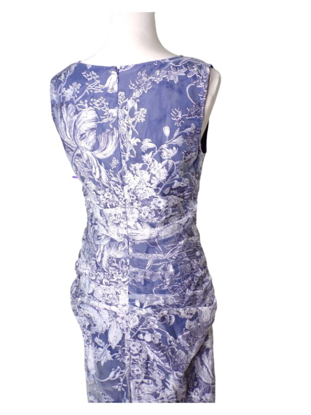 🆕JS COLLECTIONS Maddison Column Shirred Gown Dress Blue 6 - Picture 12 of 16